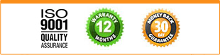 ISO 9001 Quality Assurance / 12 Months Warranty / 30 Days Money-Back Gurantee