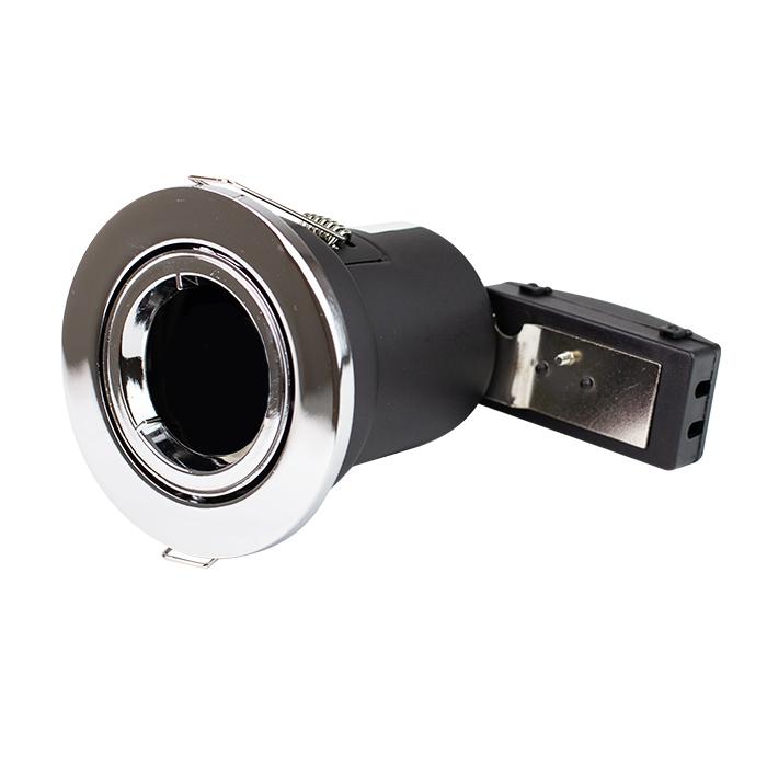 LUMiLiFE GU10 Fire Rated Spotlight Fitting Brushed Nickel Quick Connector