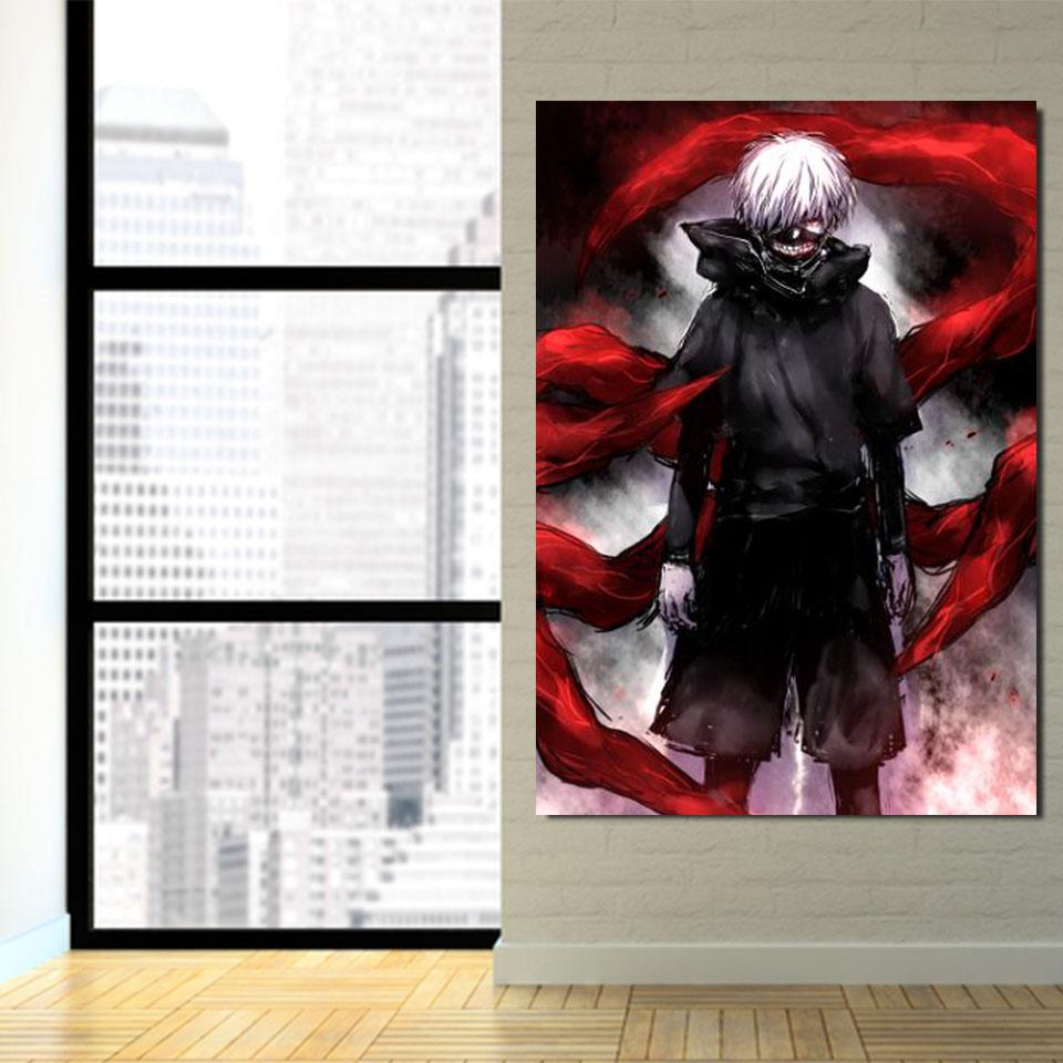 Tokyo Ghoul Kaneki Red Tail Rinkaku Kagune Black 1pc Canvas