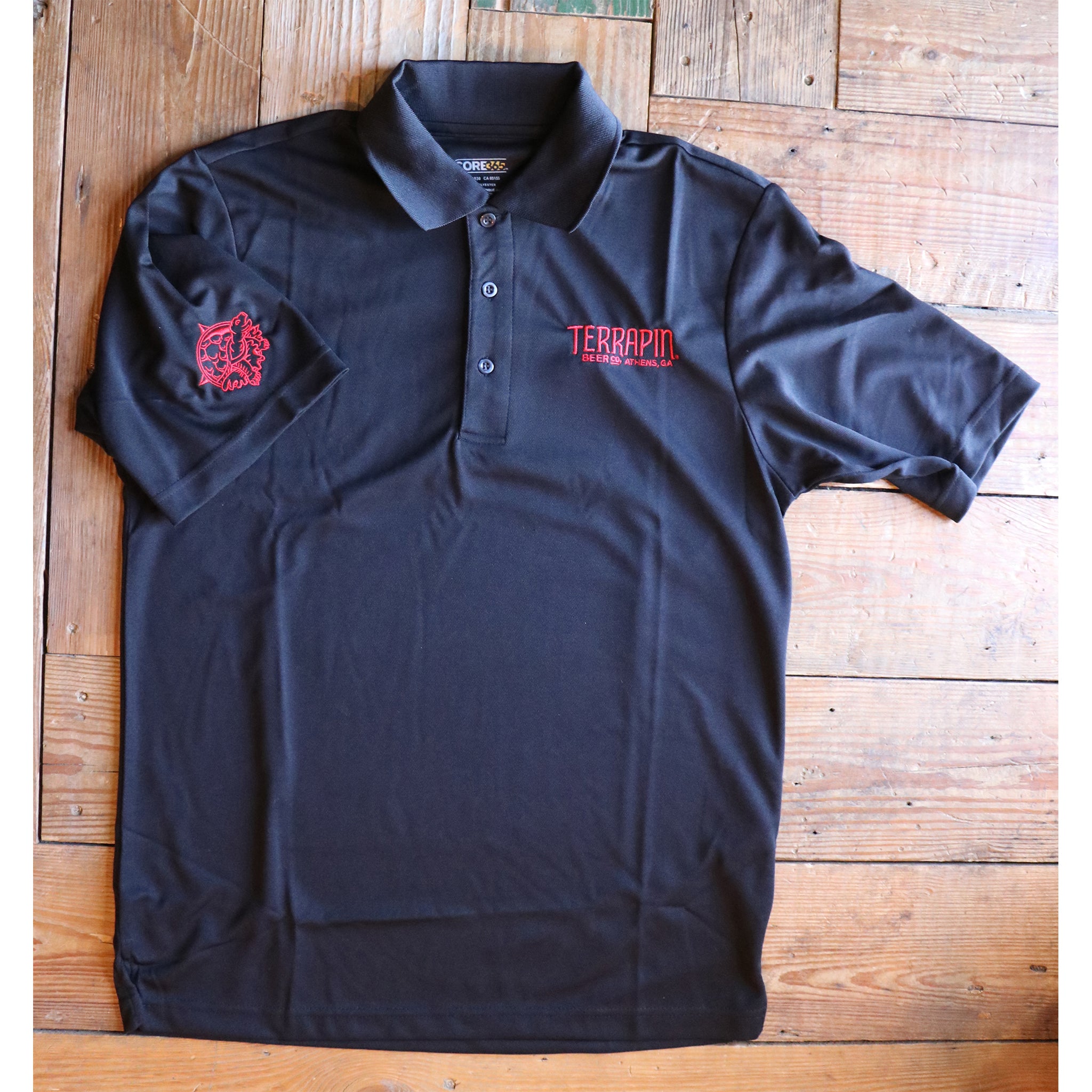 black dri fit polo