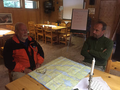 Discussing filming plans with Papa during a wind/rain storm