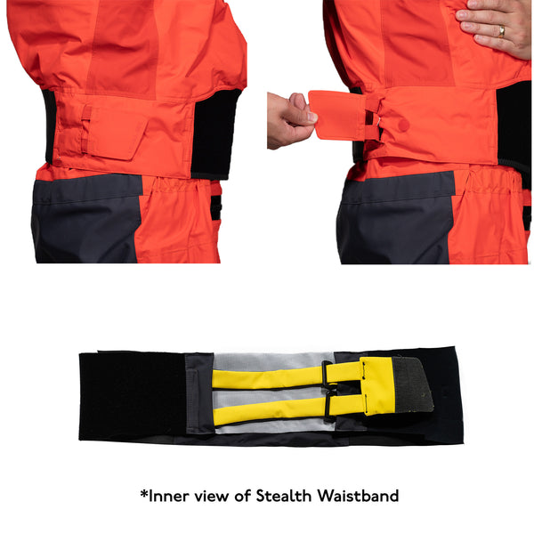 Stealth Waistband System Level Six's Drysuits and Drywear for water sports