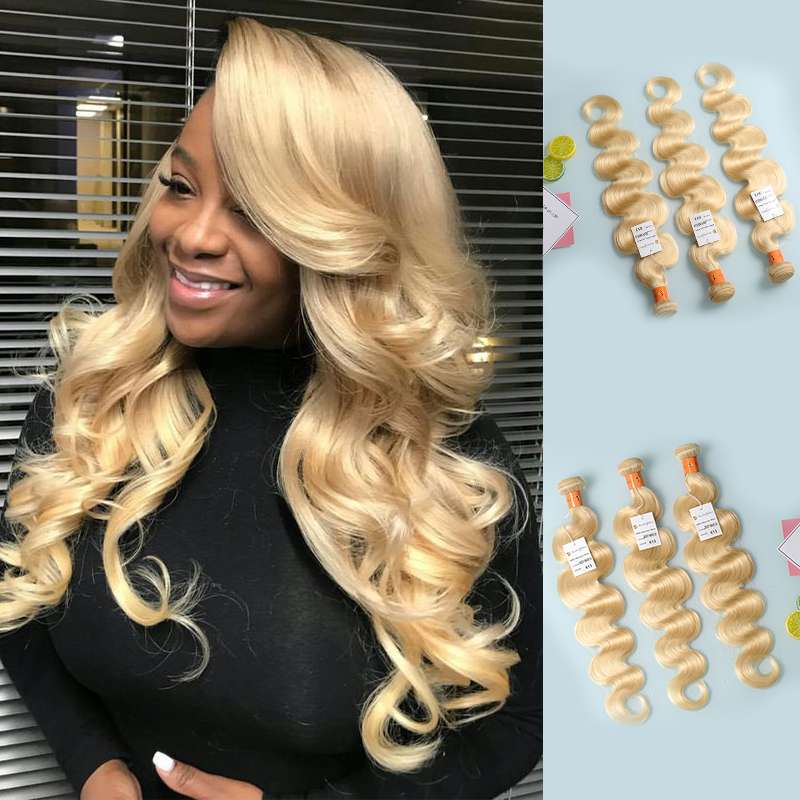 10 A Color S Blonde Hair Extensions Body Wave 100 Real Human Hair