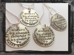 Stacked Silver Sister Necklace - Sisters By Chance...Friends By Choice