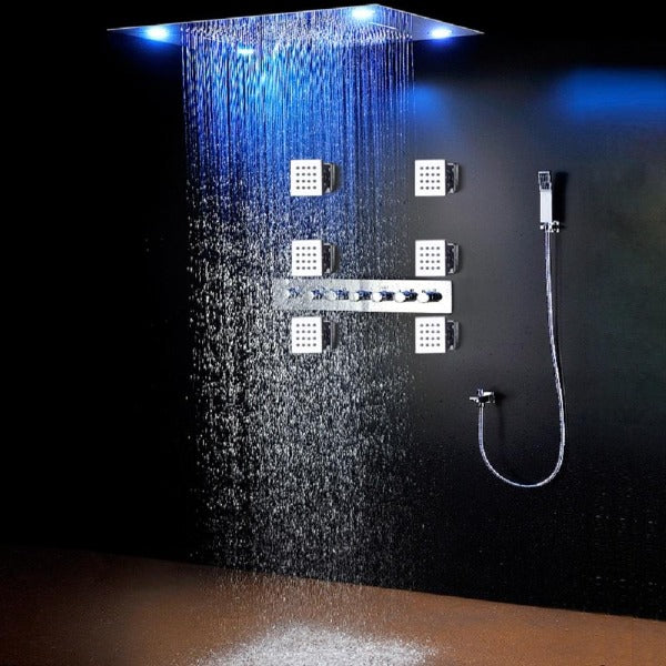 23"x31" Classic Design recessed waterfall & rainfall LED sho – Cascada