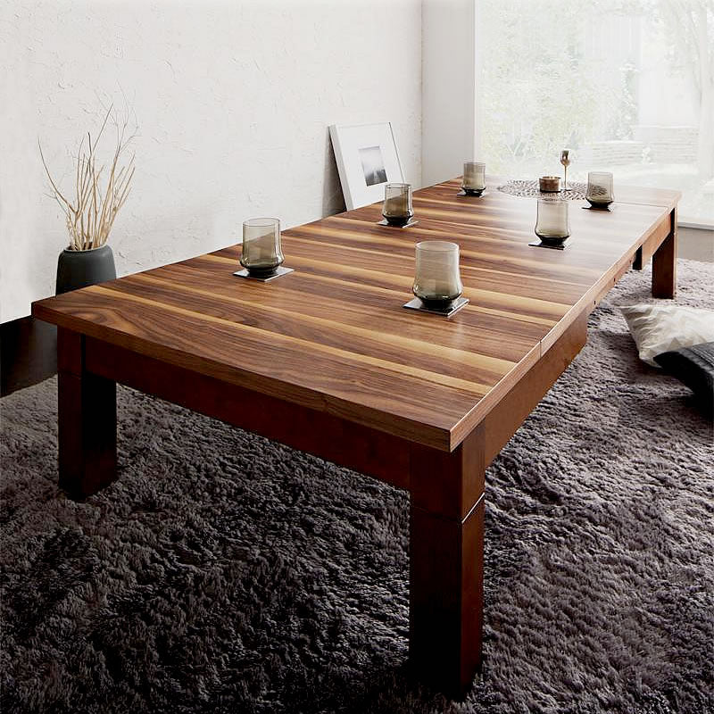 天然木 オーク材 伸長式 こたつテーブル Widen-α ワイデンアルファ 長方形（80×120〜180cm） オークナチュラル 通販 