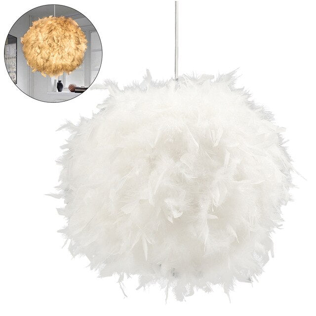 fluffy lampshade white