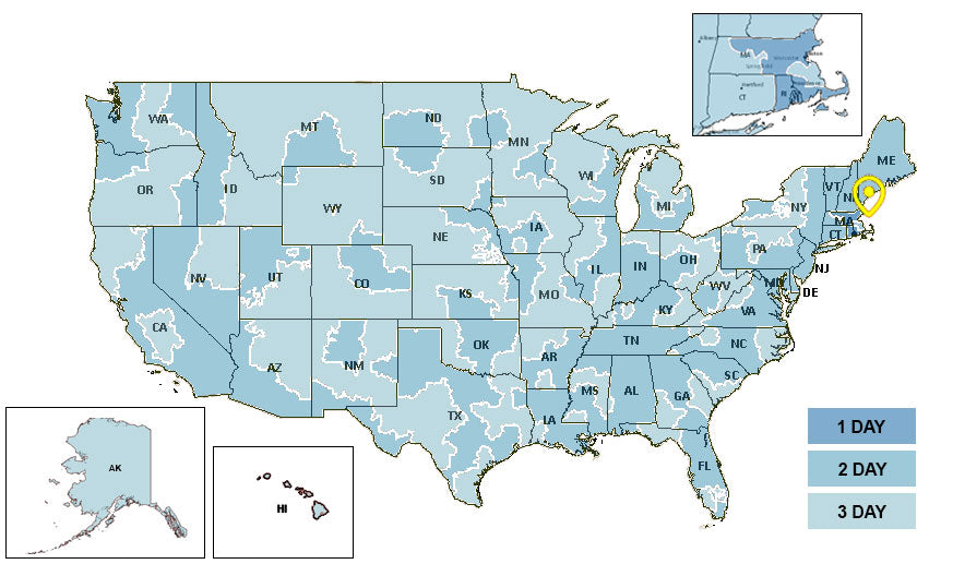 Chequessett Chocolate Shipping Map