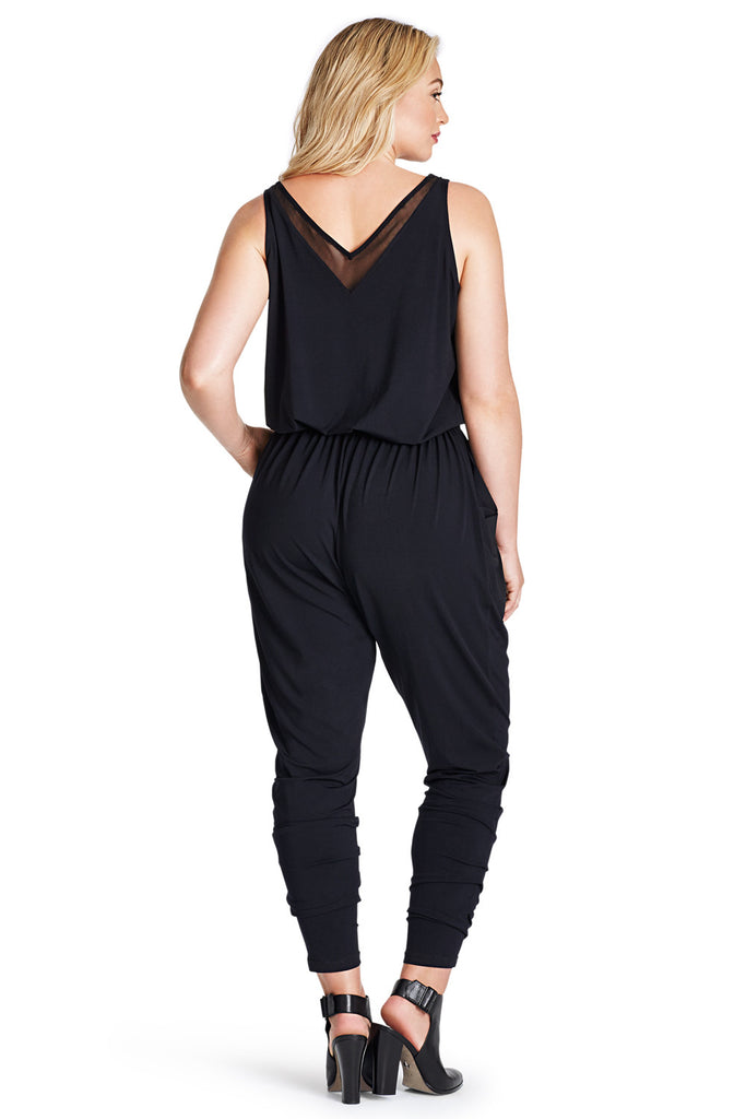 Plus Size Knit Jumpsuit in Dress Blues MYNT 1792