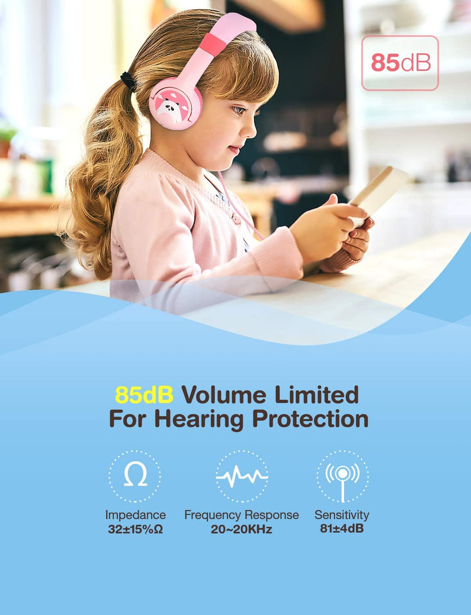 Blue On-Ear Headphones Volume Limited Wired Headphones with SharePort for Children Dragon Touch Tablets Laptop Smartphones Mpow CH1 Kids Headphones