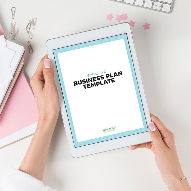 An image of the Simplified Business Plan Template printable being used digitally on an iPad