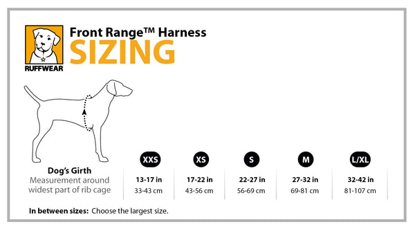 Ruffwear Front Range Harness Size Guide | Barks & Bunnies