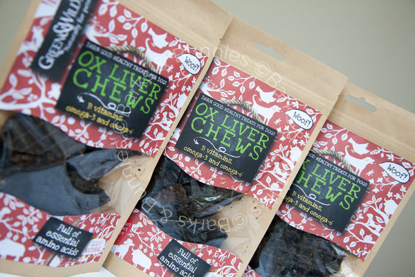 Green & Wilds Ox Liver Chews, Best Natural Dog Treats UK | Barks & Bunnies