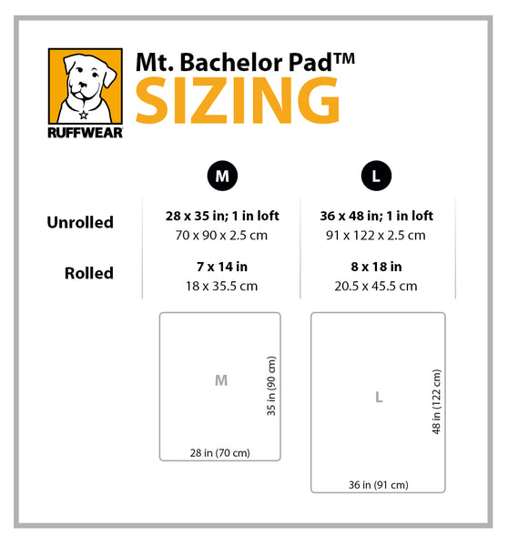Ruffwear Mt. Bachelor Pad Size Guide | Barks & Bunnies