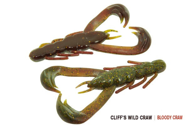 Details about   V&M Wild Thang Cliff's Wild Craw Soft Creature Bait 4" 7ct BLK AND BLU SWIRL