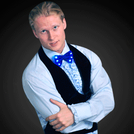Blue Bow Tie With Blue LEDs