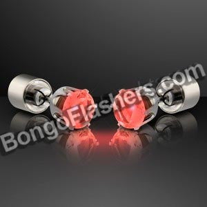 Light Up Faux Ruby Red Pierced Earrings