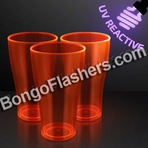 20 oz. Orange Neon Glow Party Cups, UV Reactive