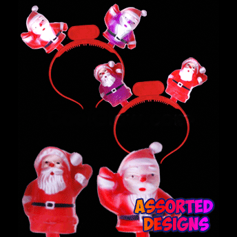 LED Santa Headbands - Assorted