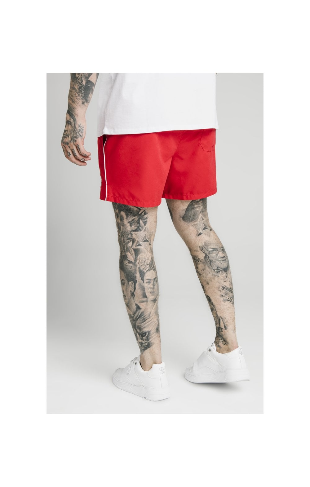 SikSilk Piping Swim Shorts – Red (1)