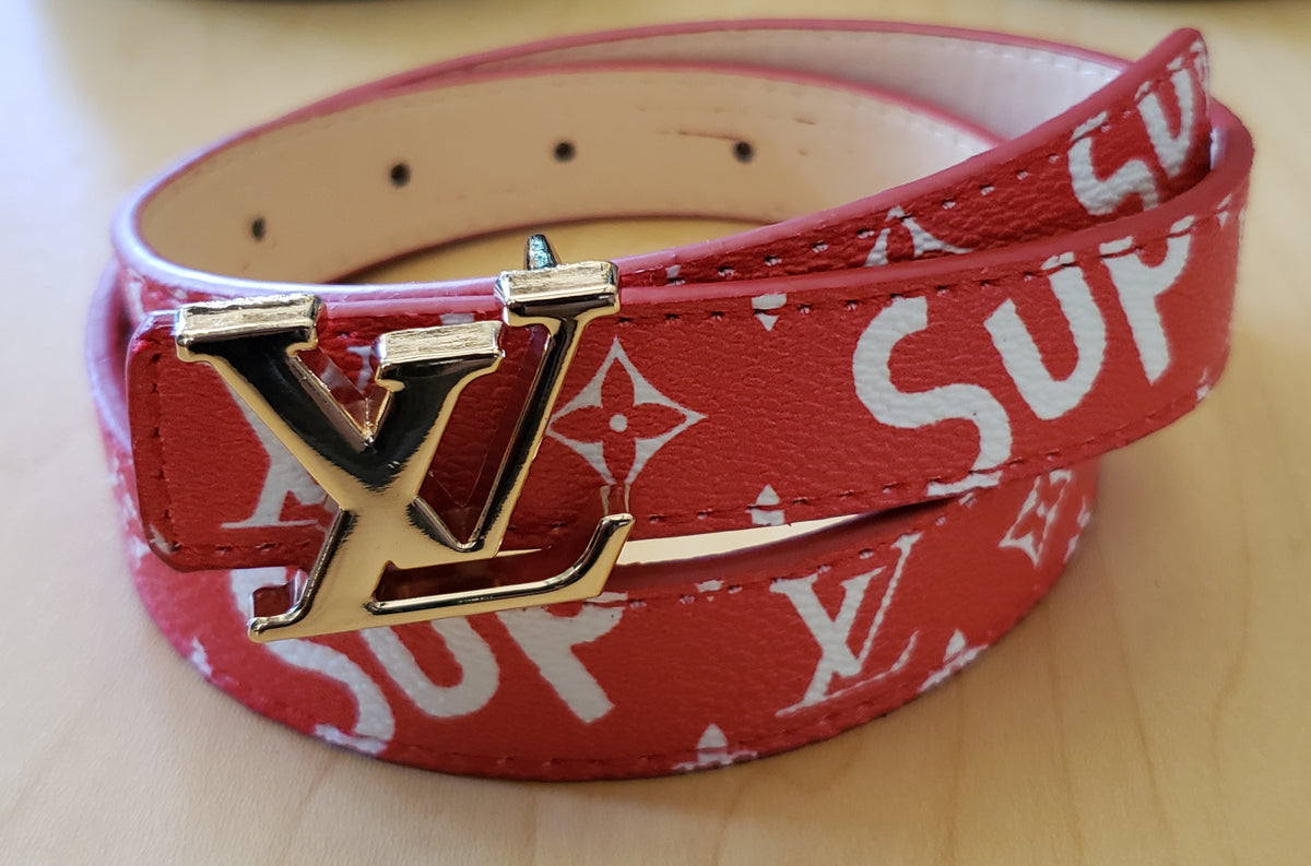 Kids Red LV Supreme Belt – SILLY SAPP