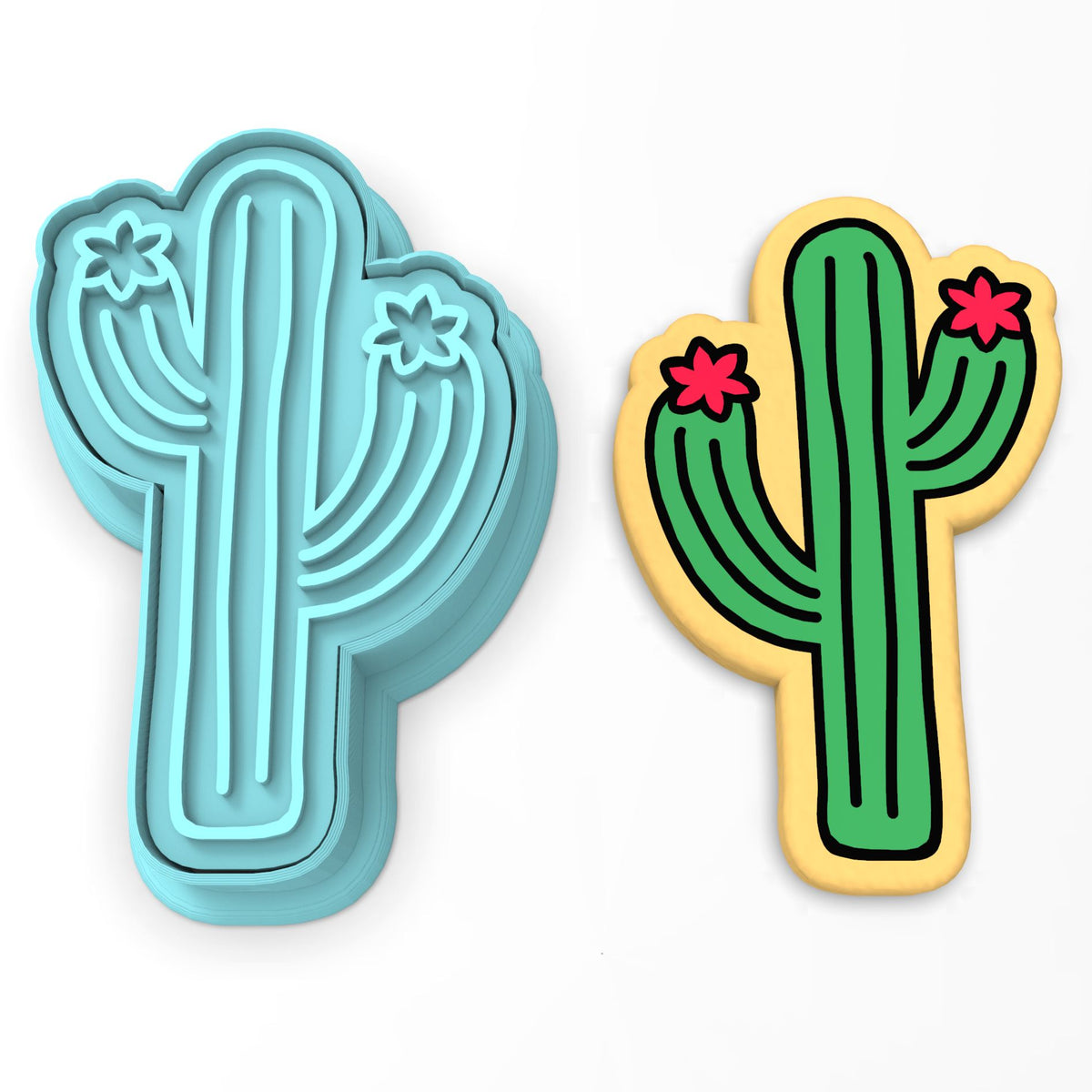 Cactus Fondant Cookie Cutter and Stamp #1385 