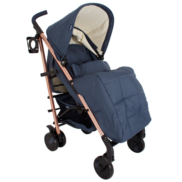 my babiie navy and rose gold travel system