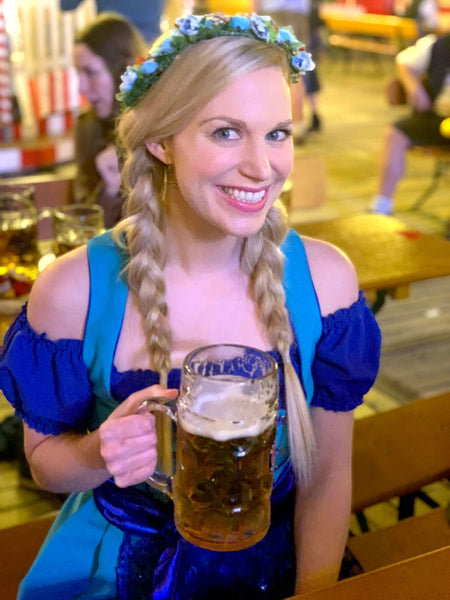 Woman in traditional dirndl dress