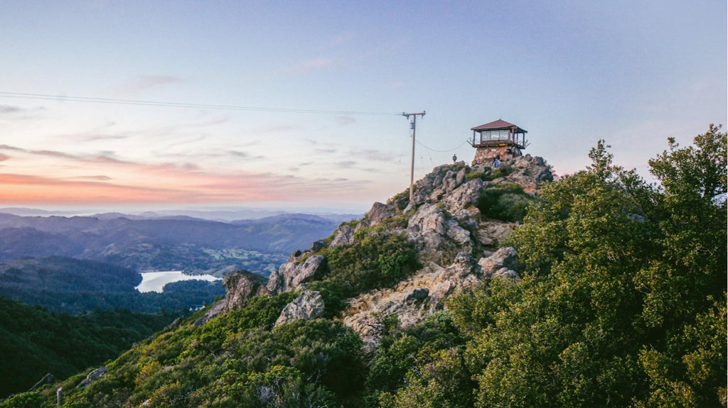 The fire lookout tower on Mount Tam offers an excellent view of the Bay Area.