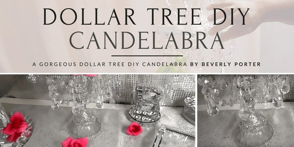 diy candelabra with rhinestone crystals