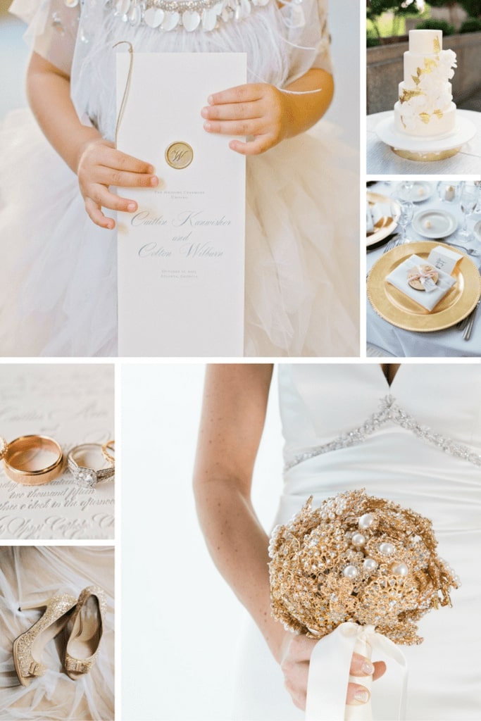 gold and white wedding