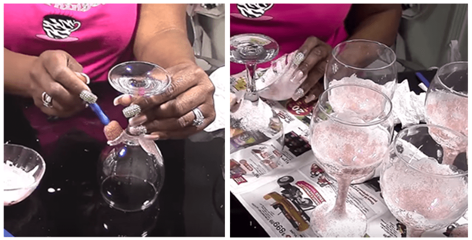 Rose Gold Bling Wine Glasses(1)