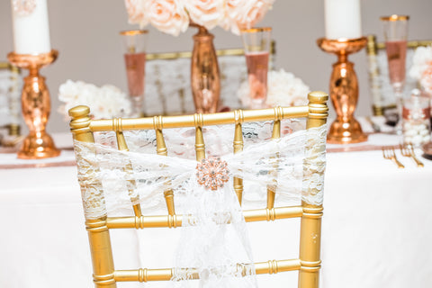 rose gold wedding decor