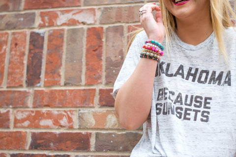 Trendy Oklahoma T-Shirt and Bracelets