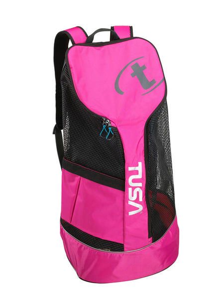 pink mesh backpack