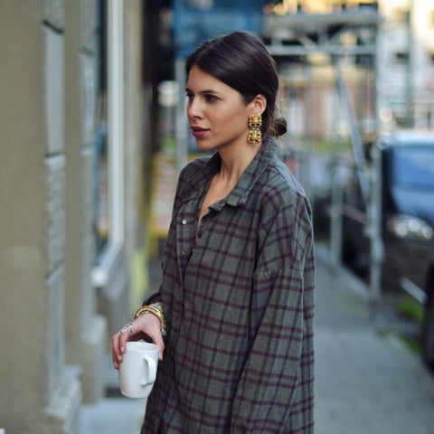 Oversized-Shirts-with-statement-earrings