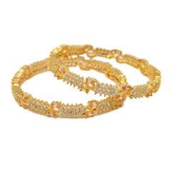 Yellow Stone and American Diamonds bangle Under Rs.1500