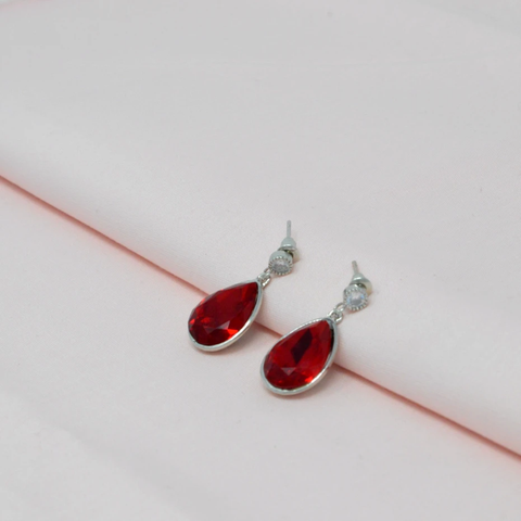 Red-ColourStone-Earrings-Saaj
