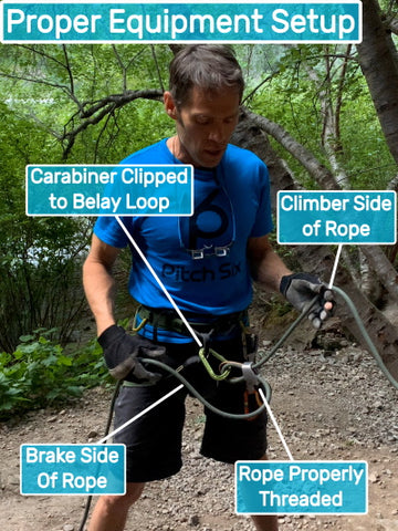Proper Belay Setup how to use the rope 