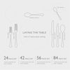 Bourton Bright Cutlery Set, 60 Piece for 8 People - Includes 3 Serving Spoons & 1 Serving Fork