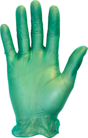 Safety Zone Large Green Vinyl Lightly Powdered Disposable Gloves