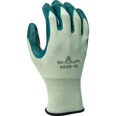 SHOWA® Size 10 Green Nitrile Work Gloves With Nylon Knit Liner And Knit Wrist