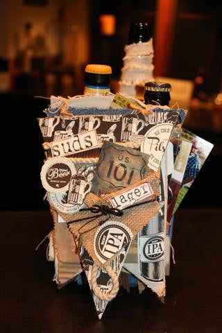beer themed mixed media book