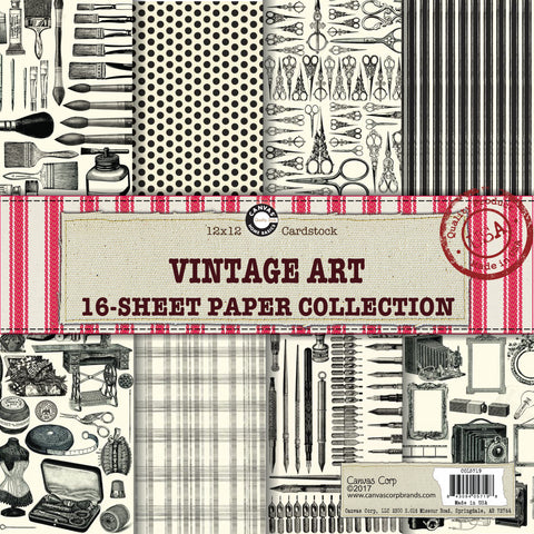 vintage art studio artist paper themed collection mixed media