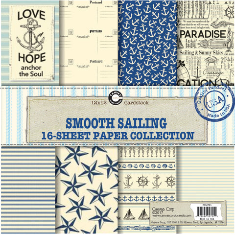 smooth sailing nautical paper pack sailboat scrapbooking paper