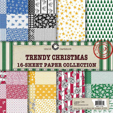 12x12 printed holiday basic papers for cards, tags layouts 