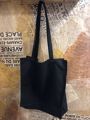 black canvas tote bag