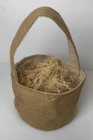 burlap fabric canvas basket with handle easter basket flower basket gift basket