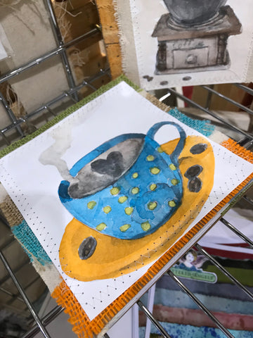 watercolor coffee mug