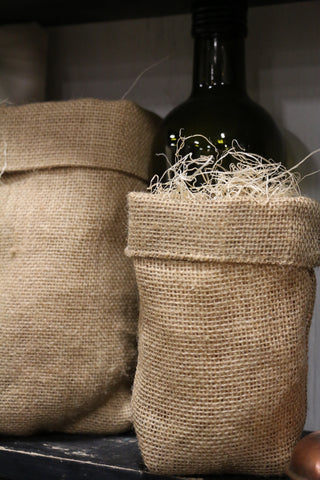 burlap basket bag